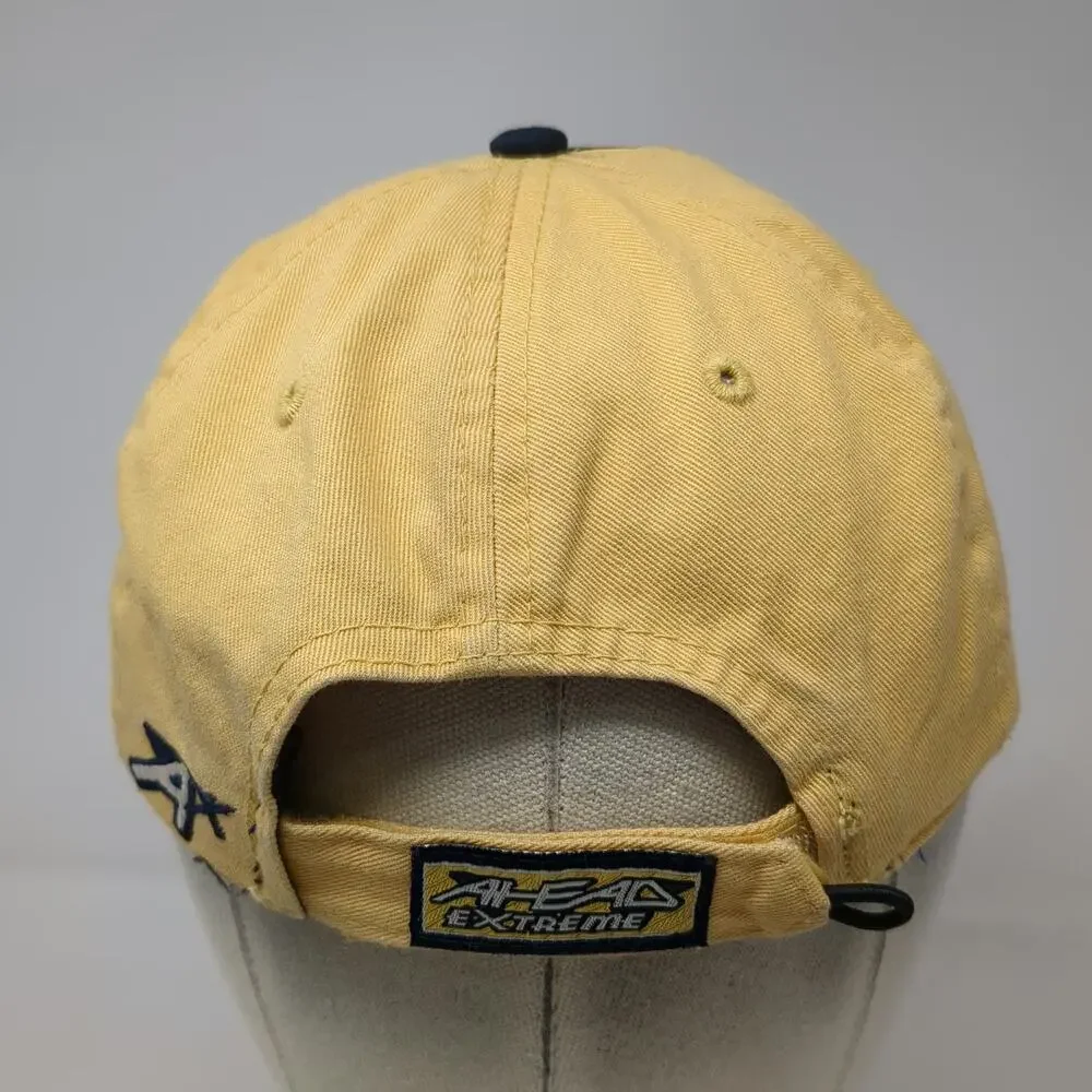 Ahead Baseball Cap Blue Yellow XL Ropes Baseball Hat Contrast Stitching